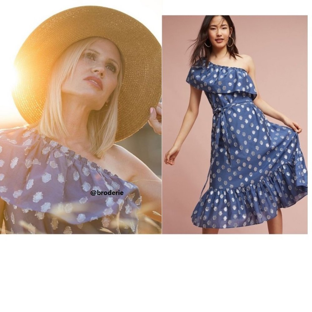 Anthropologie Shoshanna Mykonos One-Shoulder Dress - Picture 2 of 8